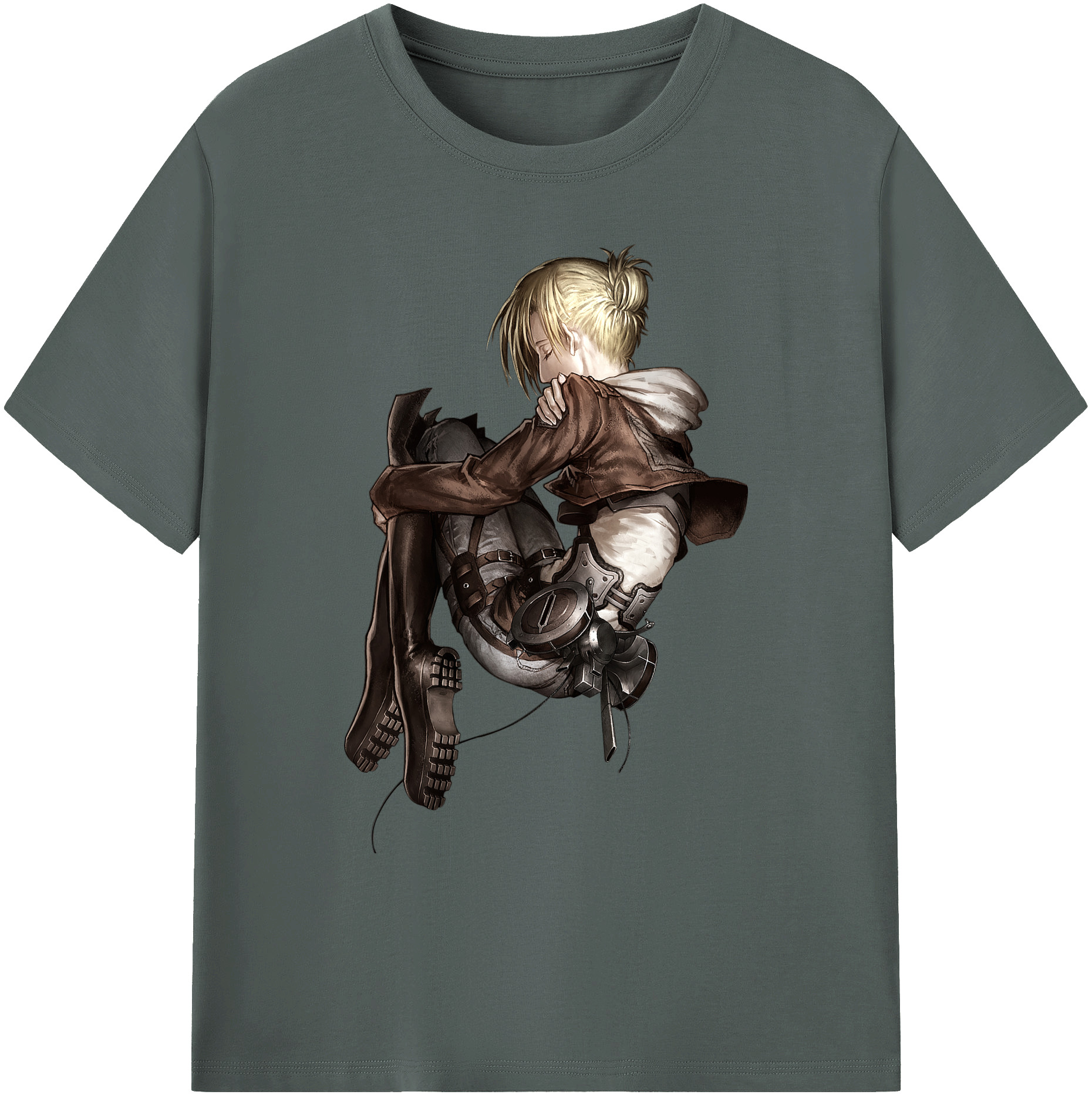 （画像用） 進撃の巨人 アニ・レオンハート Attack on Titan Annie Leonhart 綿100％ メンズ半袖Tシャツ｜肌触りやわらか＆通気性